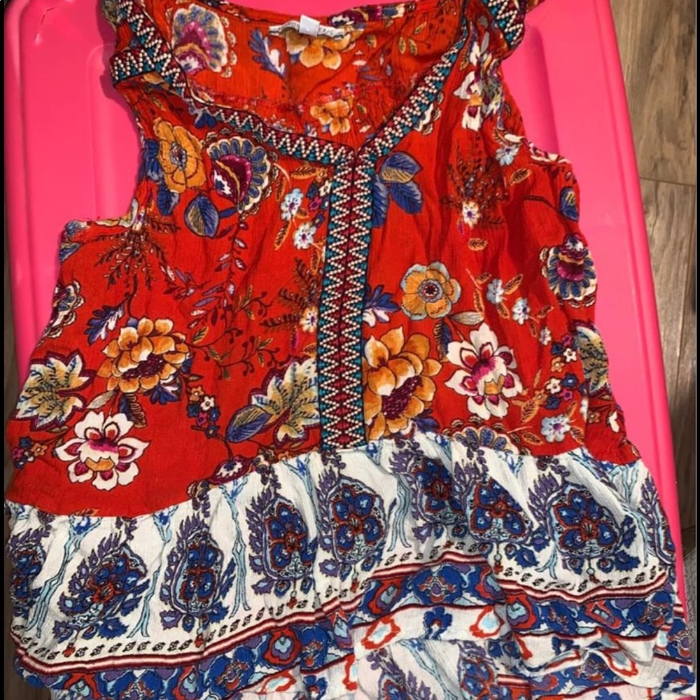 Floral print High-Low tank’❤️